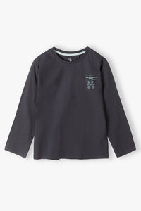 Graphite boys' blouse with long sleeves