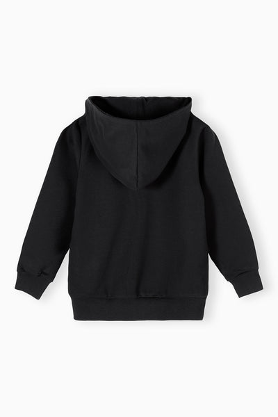 Black sweatshirt with hood - Hello my best friends