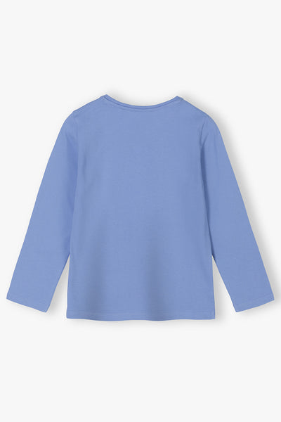 Blue knitted blouse for girls - long sleeves