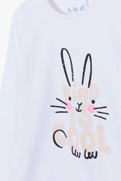 White blouse with cool bunny