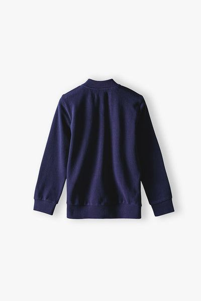 Boys' navy blue zipped sweatshirt