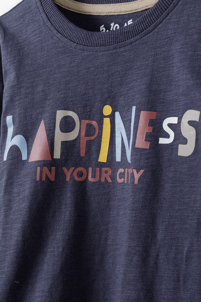 Blue T-Shirt - Happiness