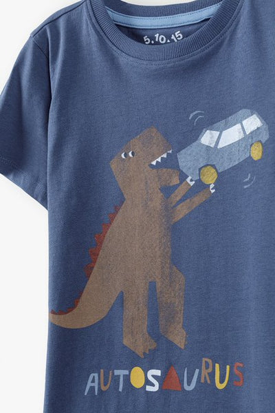 T-Shirt with a dinosaur eating a car