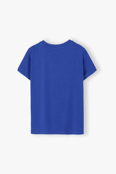 Cotton boys t-shirt with a dinosaur - blue