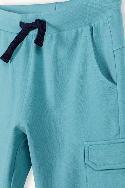 Cotton pants with a decorative pocket