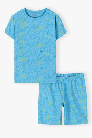 Two-piece boys pyjamas - T-shirt with a soft print and pants