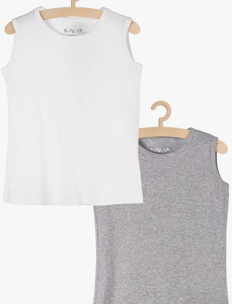 Linen singlets - 2-pack white and gray