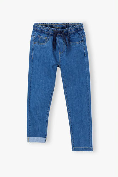 Denim jeans with a decorative string - blue