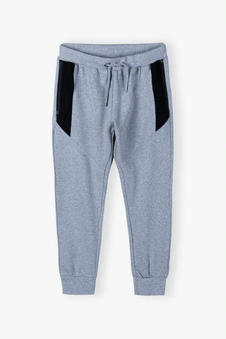 Sweatpants with a contrasting panel - gray