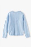 Blue girly sweater with decorative pearls