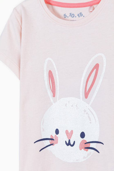 Cotton t-shirt with a Rabbit - pink