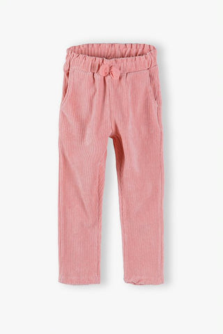 Sweatpants with a decorative bow - pink stripes