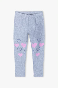 Girls' knitted leggings with hearts