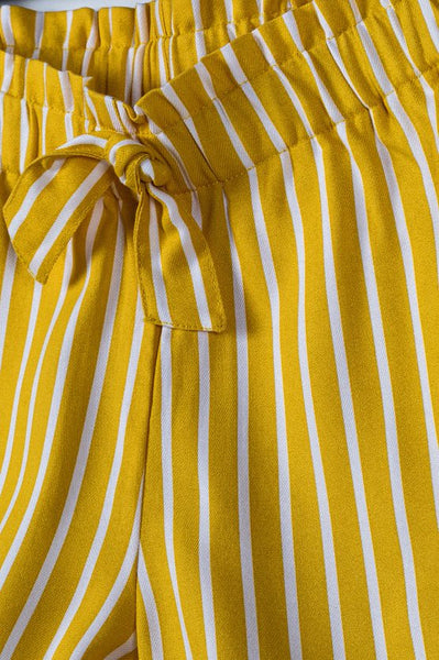 Yellow with white stripes shorts