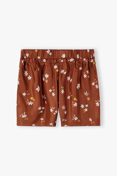 Fabric shorts with flowers for a girl