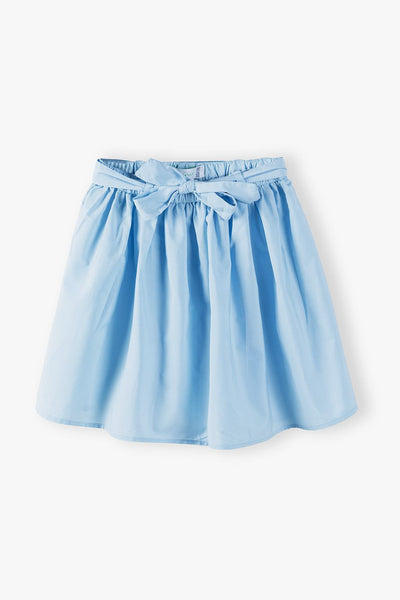 Flared skirt with a bow - blue