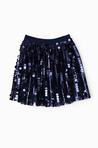 Navy blue skirt with decorative sequins