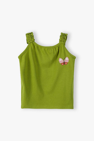 Green blouse with a butterfly