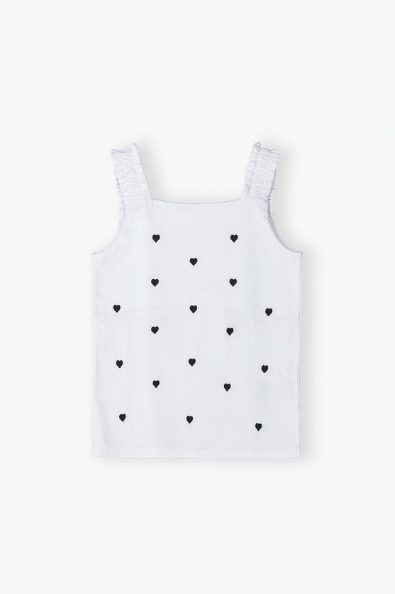 White cotton t-shirt with hearts