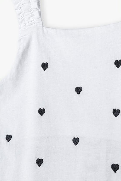 White cotton t-shirt with hearts