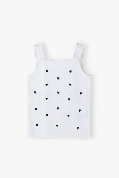 White cotton t-shirt with hearts