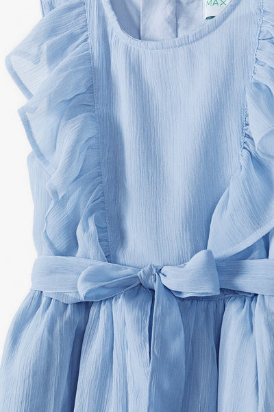 Girls' dress in fabric - light blue