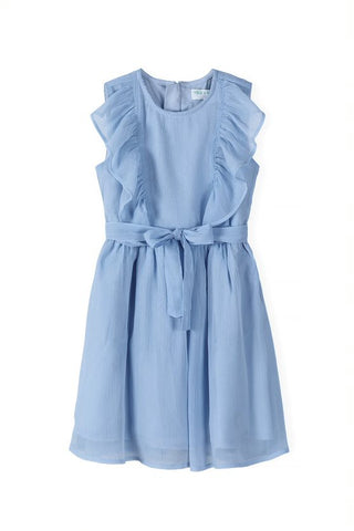 Girls' dress in fabric - light blue