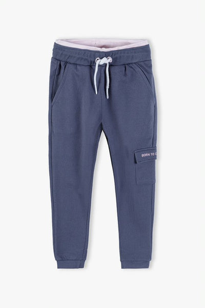 Sweatpants with a decorative pocket - gray