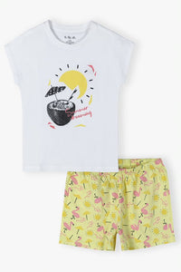 Two-piece girls' cotton pajamas