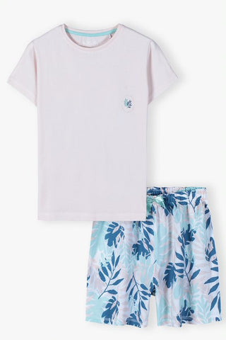 Two-piece girls' pajamas - T-shirt and short pants