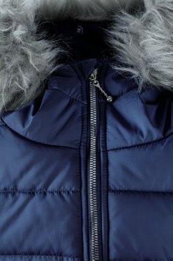 Girls' navy winter quilted jacket