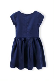 Children's dress with a bow - navy blue