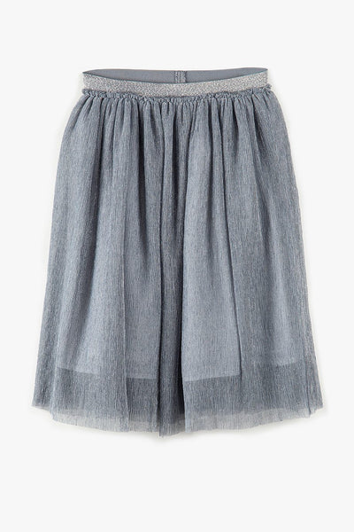 Children's tulle skirt - grey with a silver thread