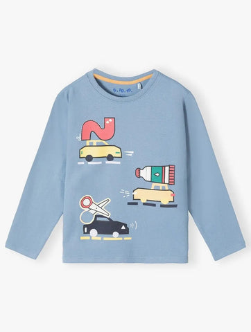 Boys' cotton blouse with cars