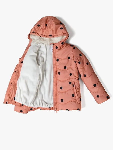 A quilted jacket for a girl with 3in1 fleece
