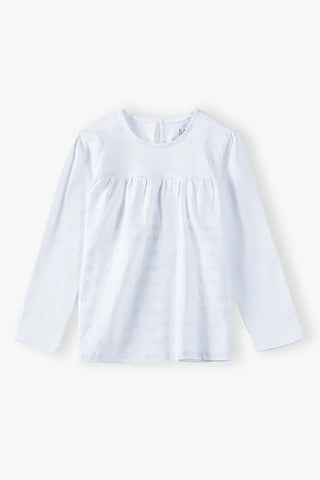 Elegant white blouse for girls with long sleeves