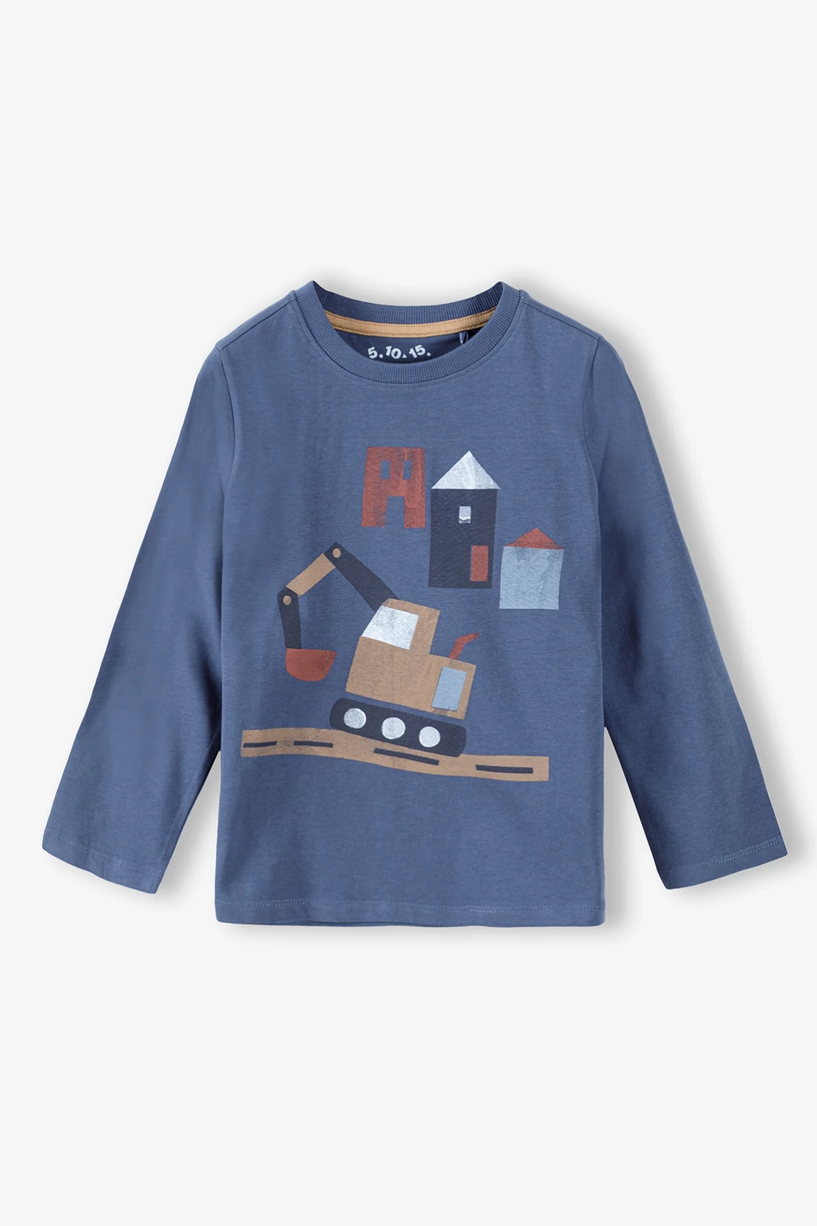 Blue T-shirt with an excavator